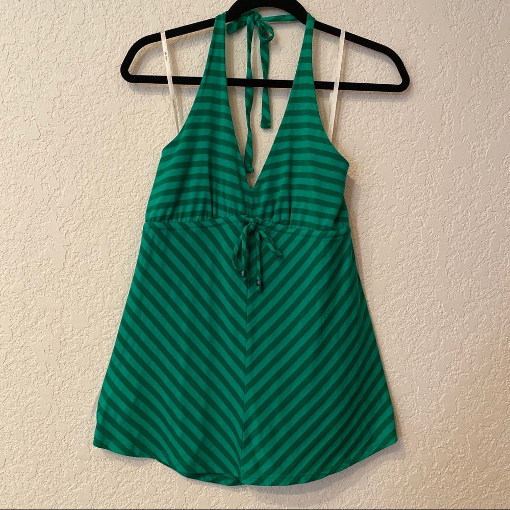 Ella Moss Green Striped Halter Top